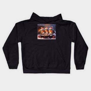 Robin Enjoying Hot Chocolate by the Fireplace Kids Hoodie